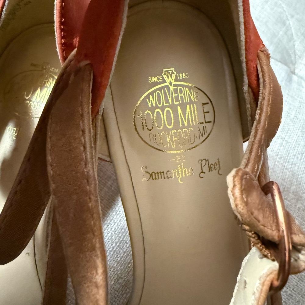 Wolverine 1000 Mile x Samantha Pleet Leather T-Strap Heels Colorblock Size 5.5 - Picture 8 of 12